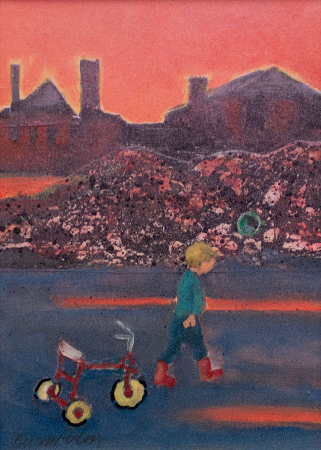 Brian Palm - Kid with Tricycle at Sunset