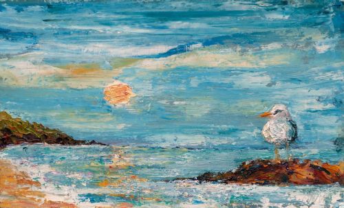 Niki  Purcell - Seagull on the Rocks, Wexford Coast