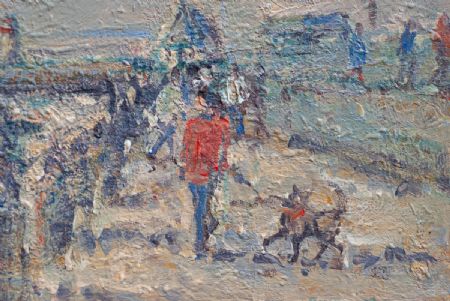 Walking the dog down the Pier by Clare O'Farrell