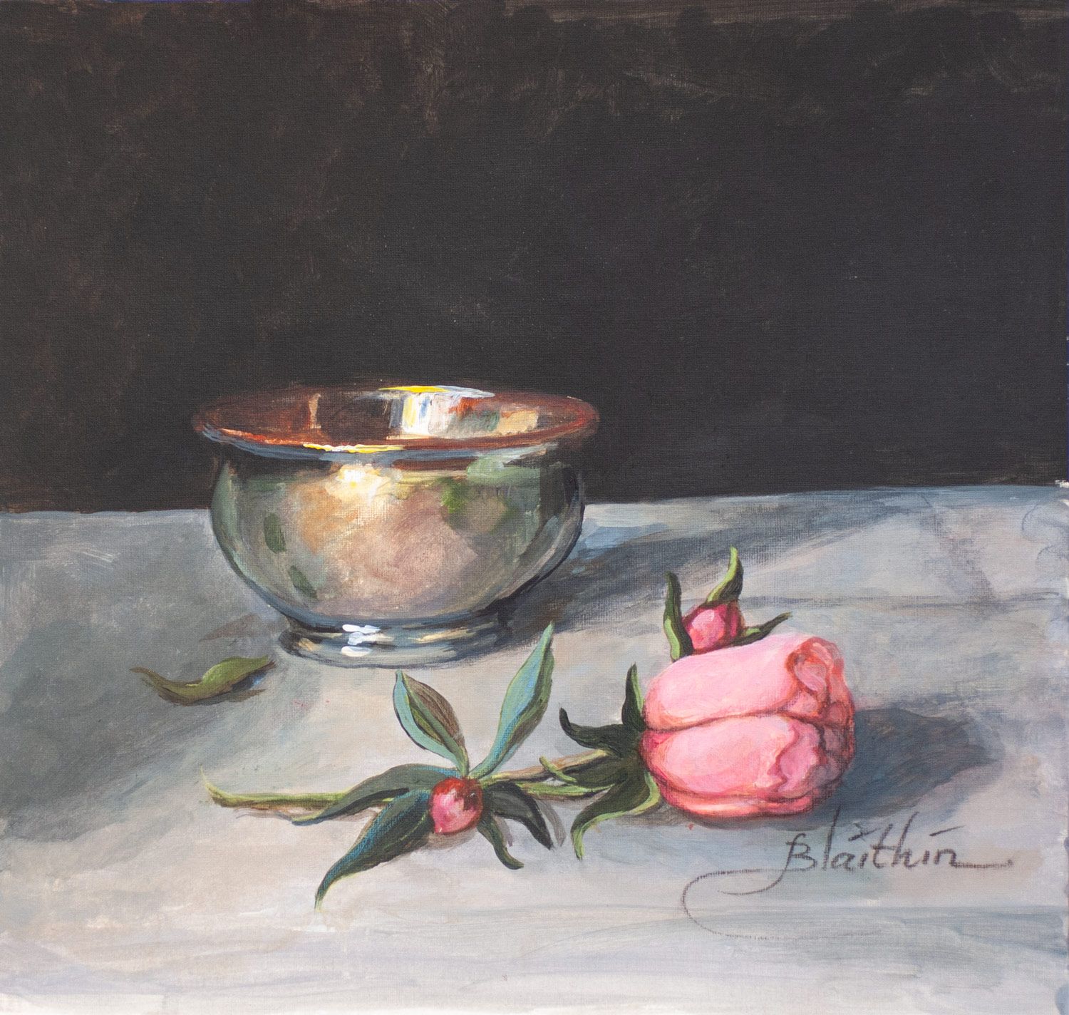 Silver and Rose Petals by Blaithin O'Ciobhain