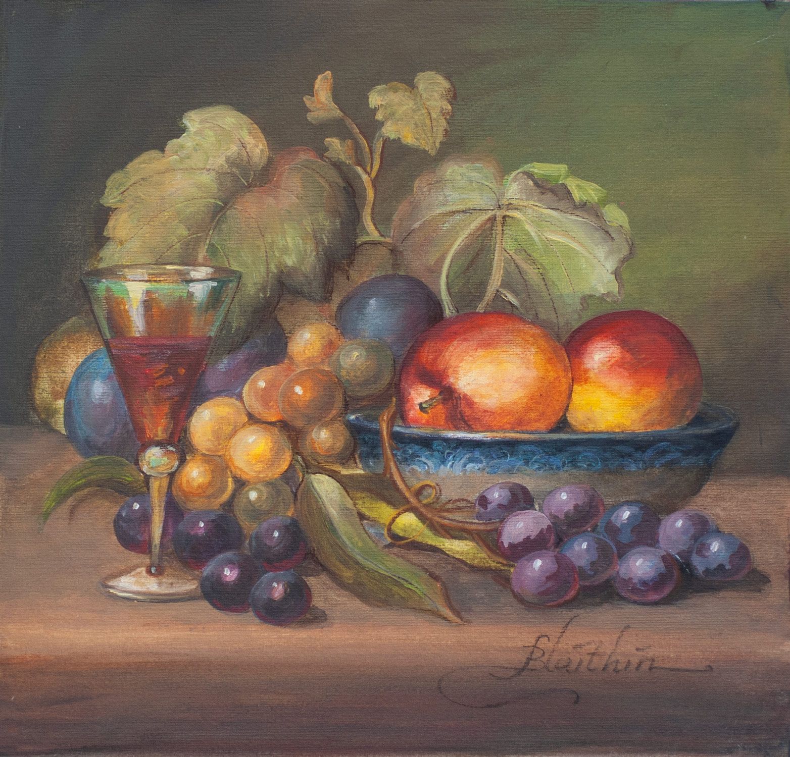 Wine and Grapes on the Vine by Blaithin O'Ciobhain
