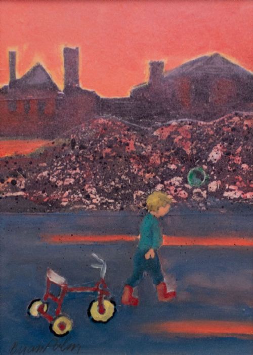 Kid with Tricycle at Sunset by Brian Palm