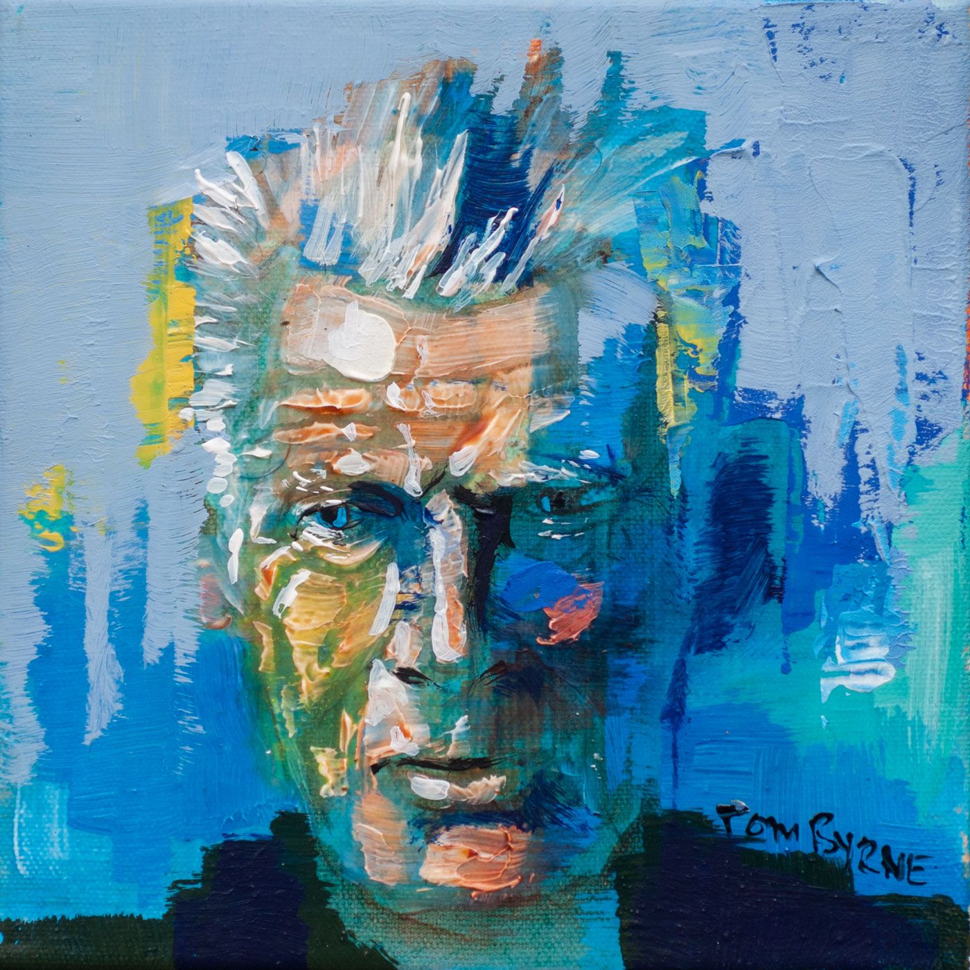 Samuel Beckett in Blue by Tom Byrne