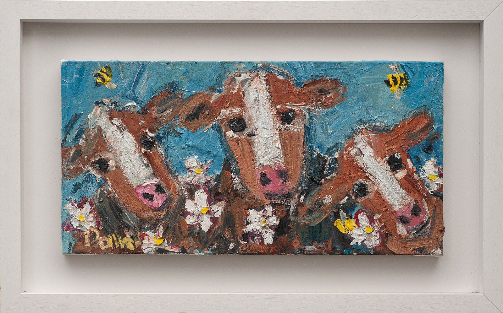 Three Cows & Flowers by Deborah Donnelly