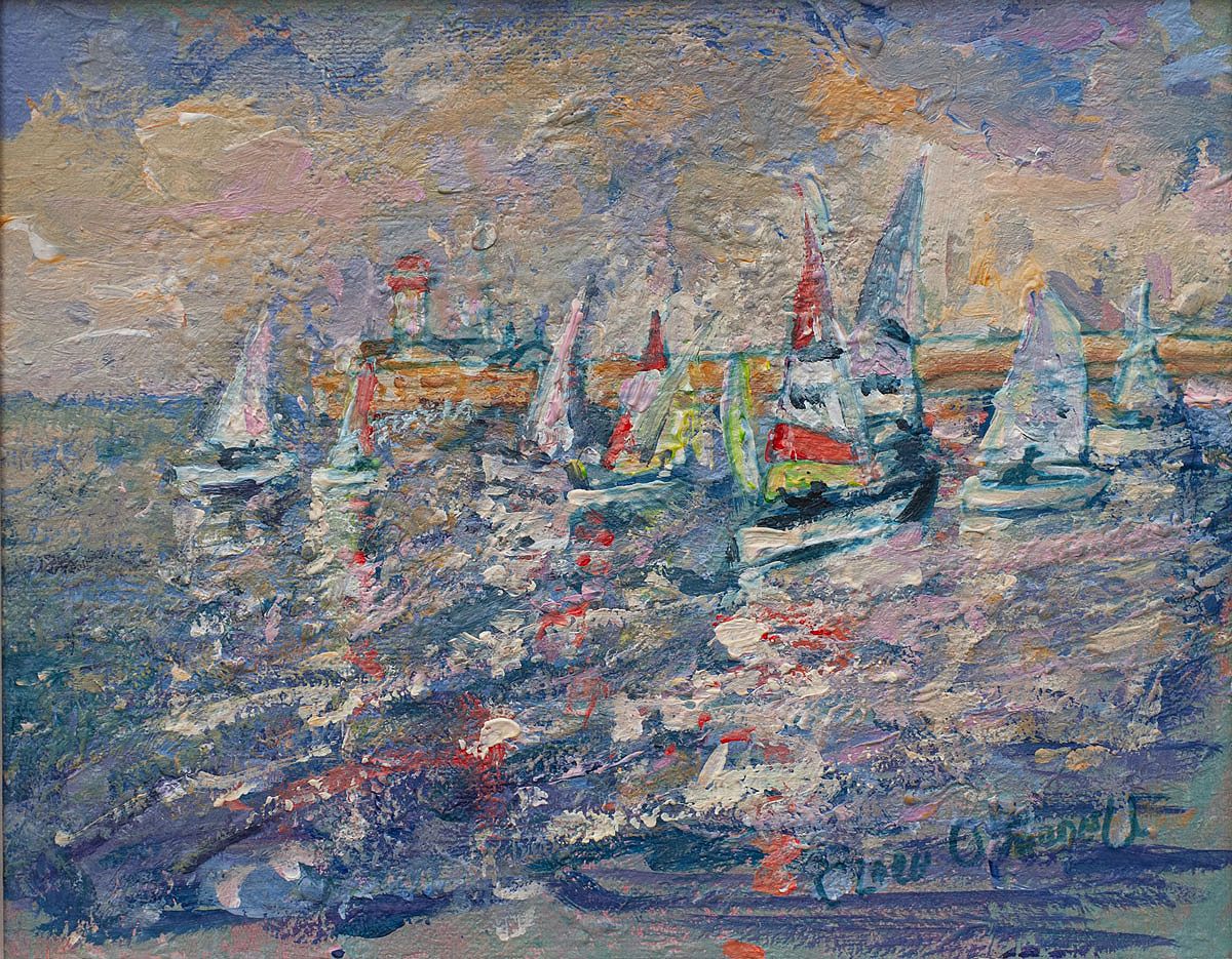 Sailboats at Dun Laoghaire by Clare O'Farrell